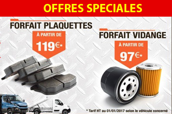 Offres spéciales - Tarif Promo - Forfaits Vidange et Plaquettes - Service Utilitaires - 2G Trucks Guadeloupe